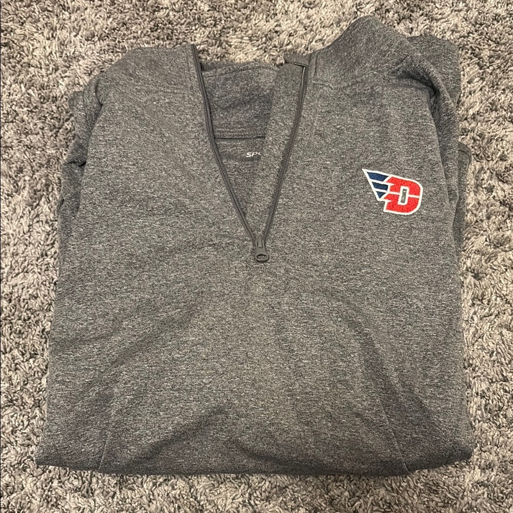 Gray Quarter-Zip Sweatshirt with UD logo